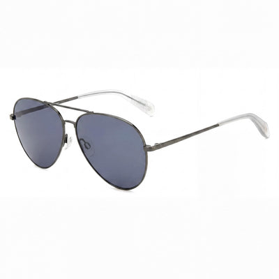 rag & bone Aviator Gafas de Sol Unisex Acero Inoxidable Montura Gris Oscuro Lentes Grises con Protección UV 59-13-145mm