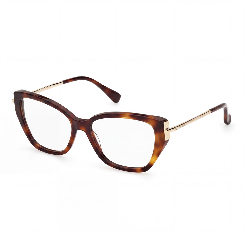 MaxMara Mm5117 Gafas de Sol de Plástico para Mujer Havana Oscuro Montura Oro Pálido Brillante Lentes Havana Oscuro 55mm