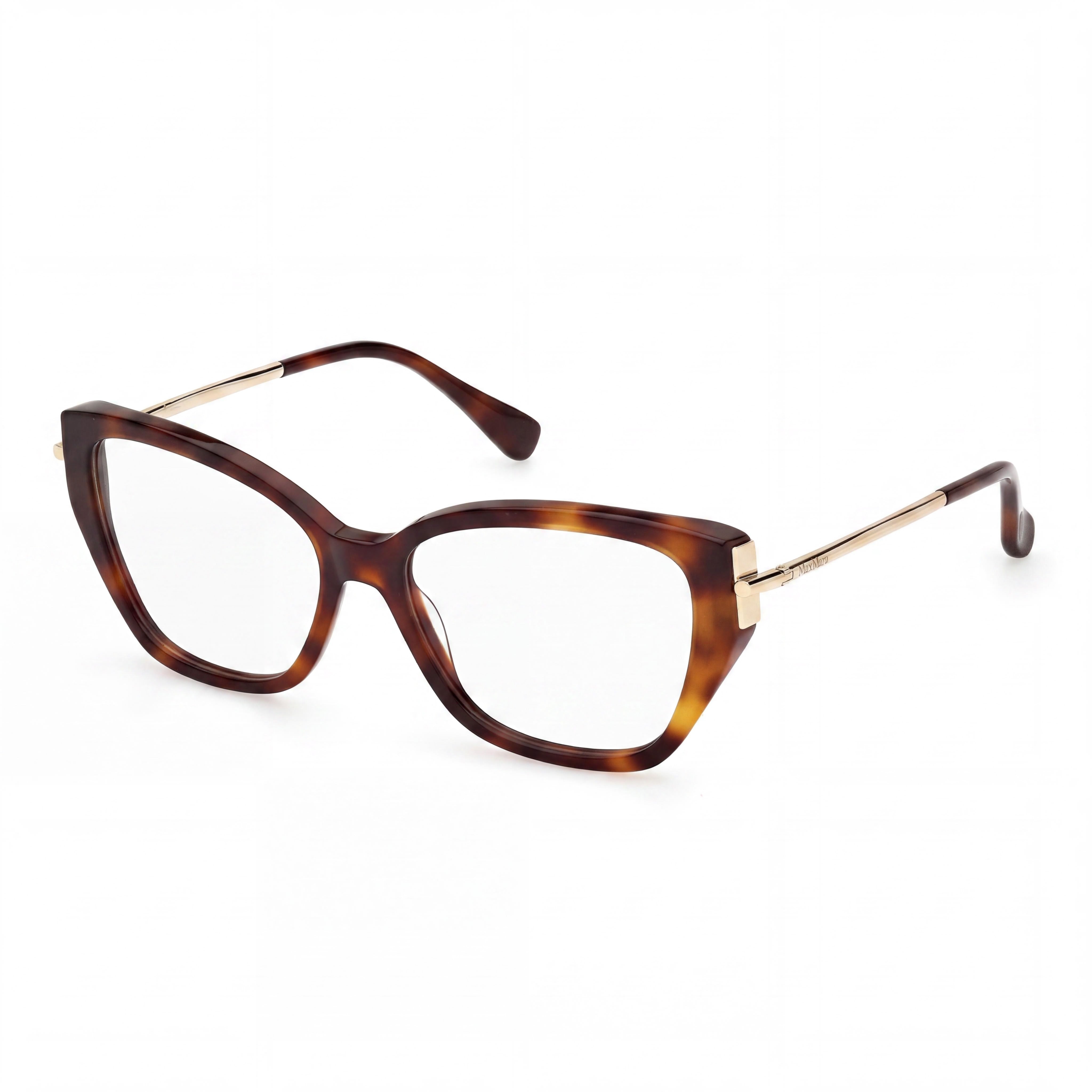 MaxMara Mm5117 Gafas de Sol de Plástico para Mujer Havana Oscuro Montura Oro Pálido Brillante Lentes Havana Oscuro 55mm, Photo 1