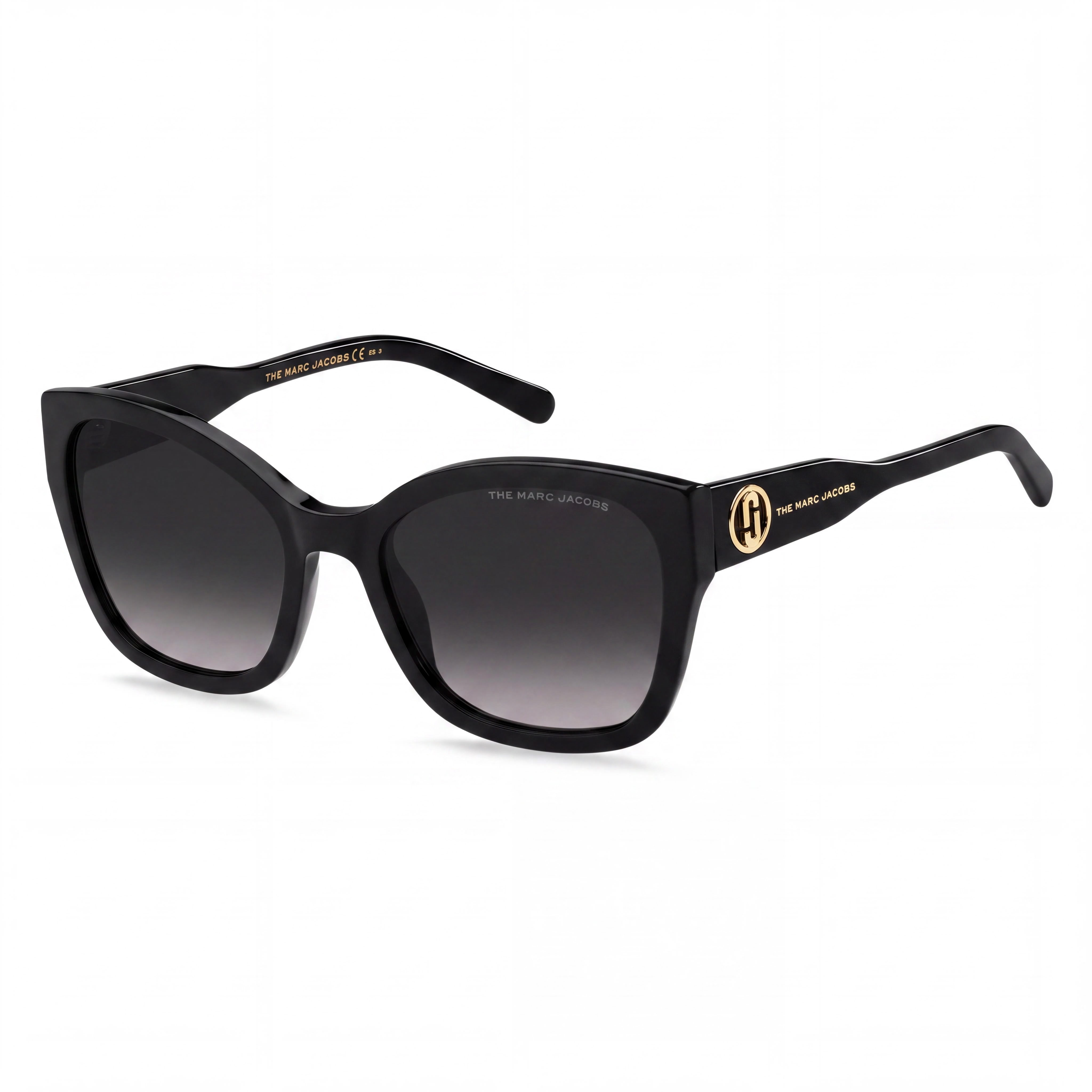 Marc Jacobs Marc 626/S Women's Black Plastic Dark Grey Shaded Non-Polarized 100% UV Protection Sunglasses 56mm, Photo 1