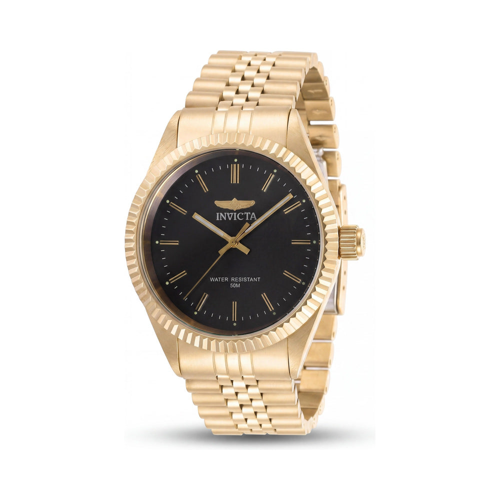 Invicta Specialty 29383 Reloj de cuarzo de acero inoxidable moderno clásico para hombre, dorado y negro, 43 mm