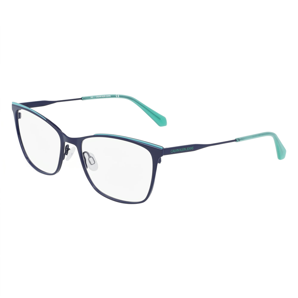 Calvin Klein CKJ21207 Women's Metal Eyeglasses, Navy Pool, Polycarbonate Non-polarized Lens, 53mm