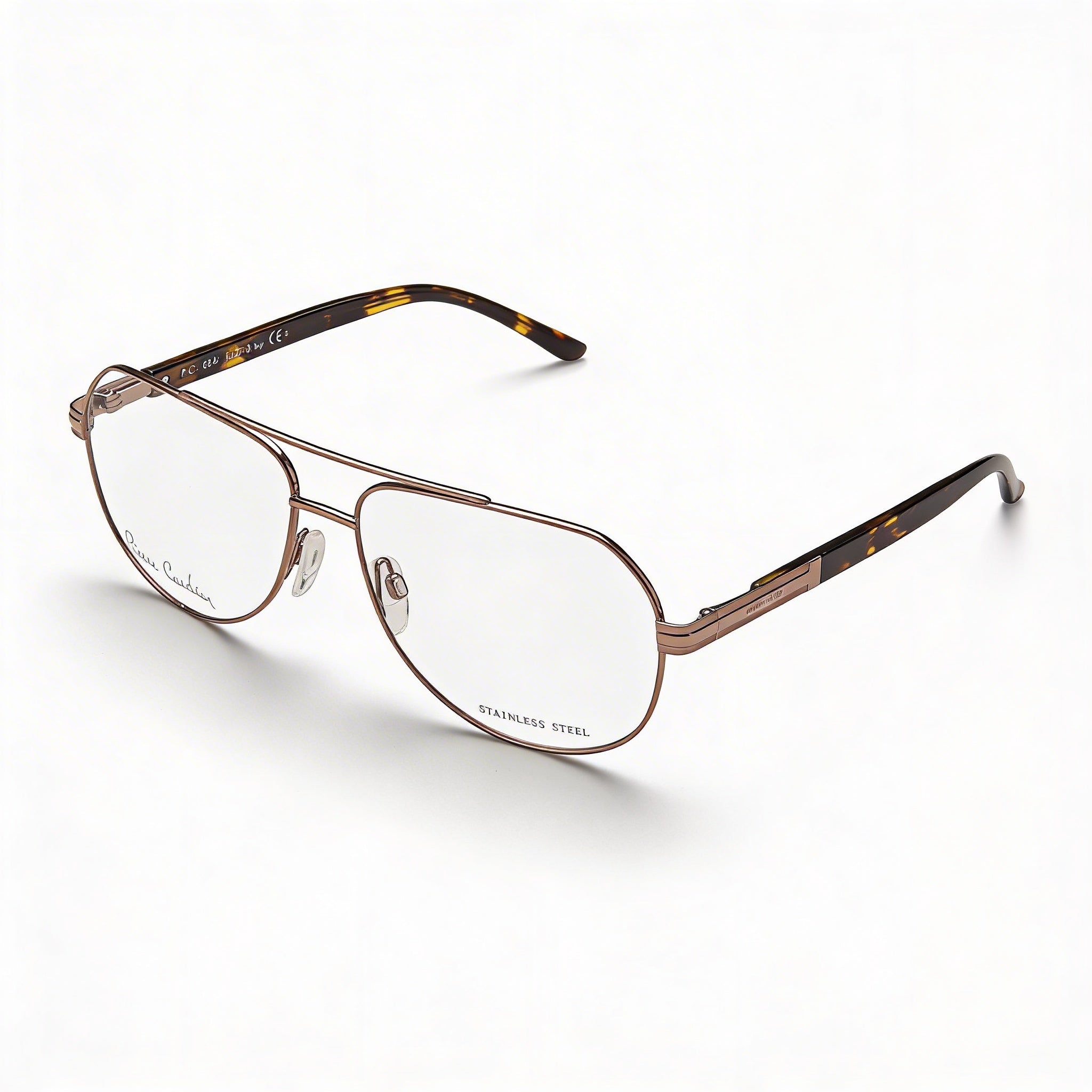 Gafas Pierre Cardin PC 6844 para hombre con montura metálica de bronce y lentes transparentes, Photo 1