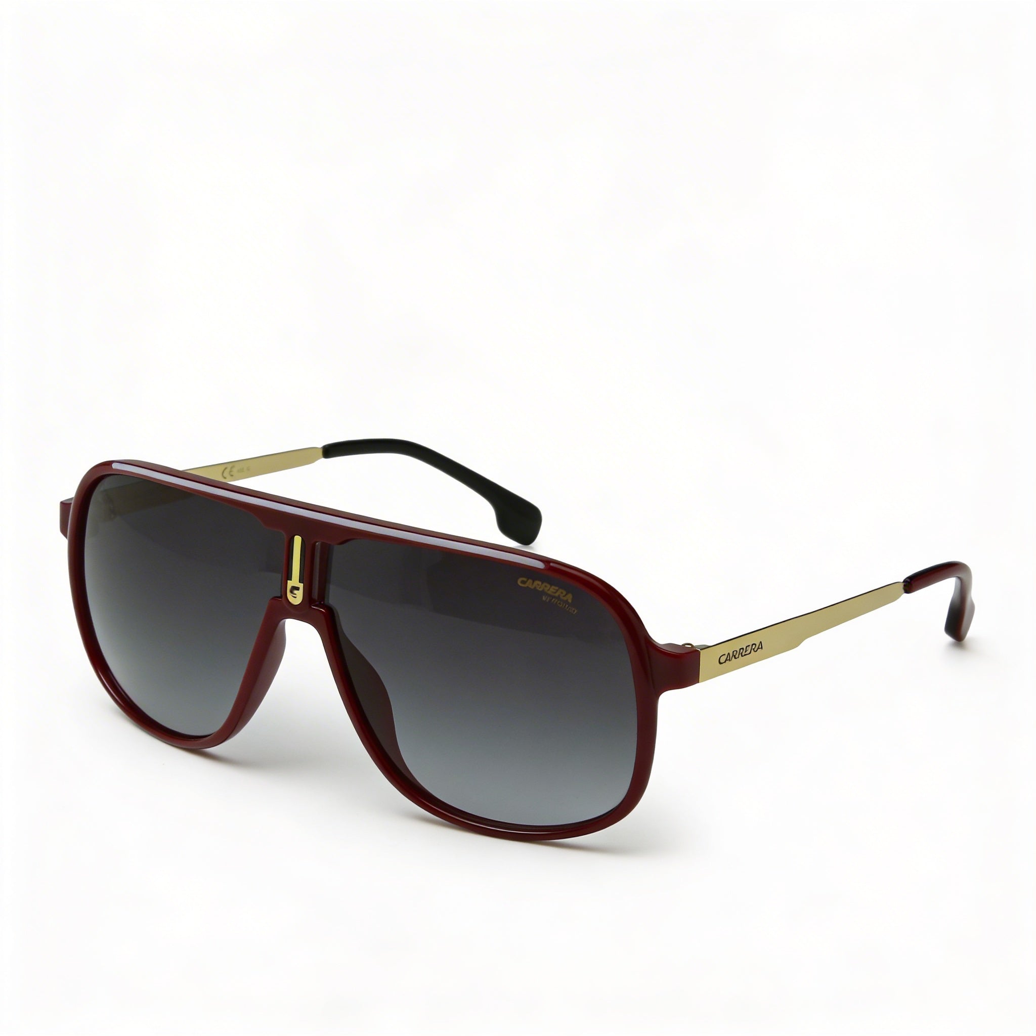 Carrera Wayfarers Unisex Gold, Red Plastic 62mm Sunglasses with Gradient Grey UV Protection Anti-Reflective Lenses, Photo 1