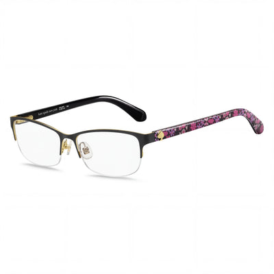 Gafas kate spade new york modernas para mujer con montura semirrígida rectangular de acero inoxidable negro 51 mm