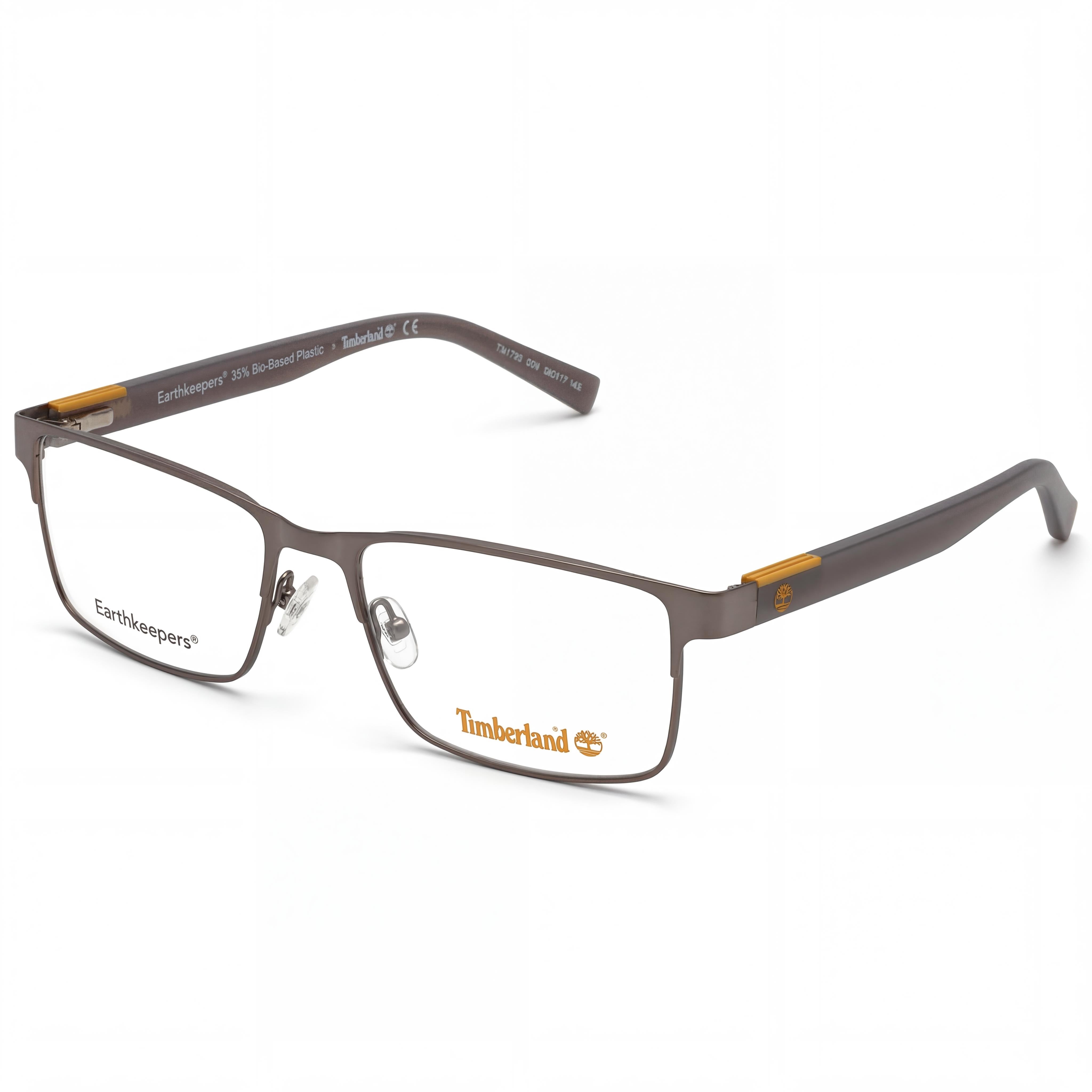 Gafas de vista Timberland Comtemporary para hombre, rectangulares, de metal, con montura completa, color antracita oscuro mate y plateado, 56-17-145, Photo 1