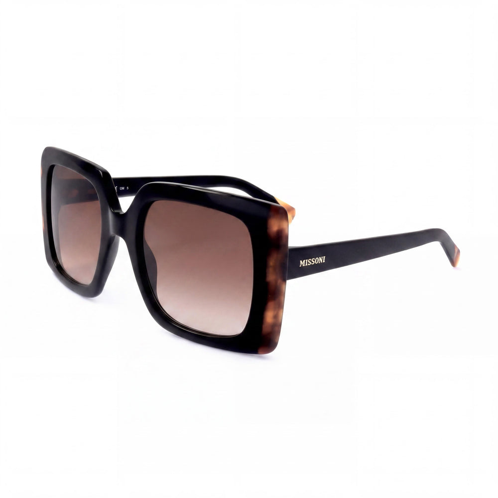 M Missoni Gafas de sol de mujer cuadradas casuales de acetato negro havana sin polarizar degradado 54-22-145