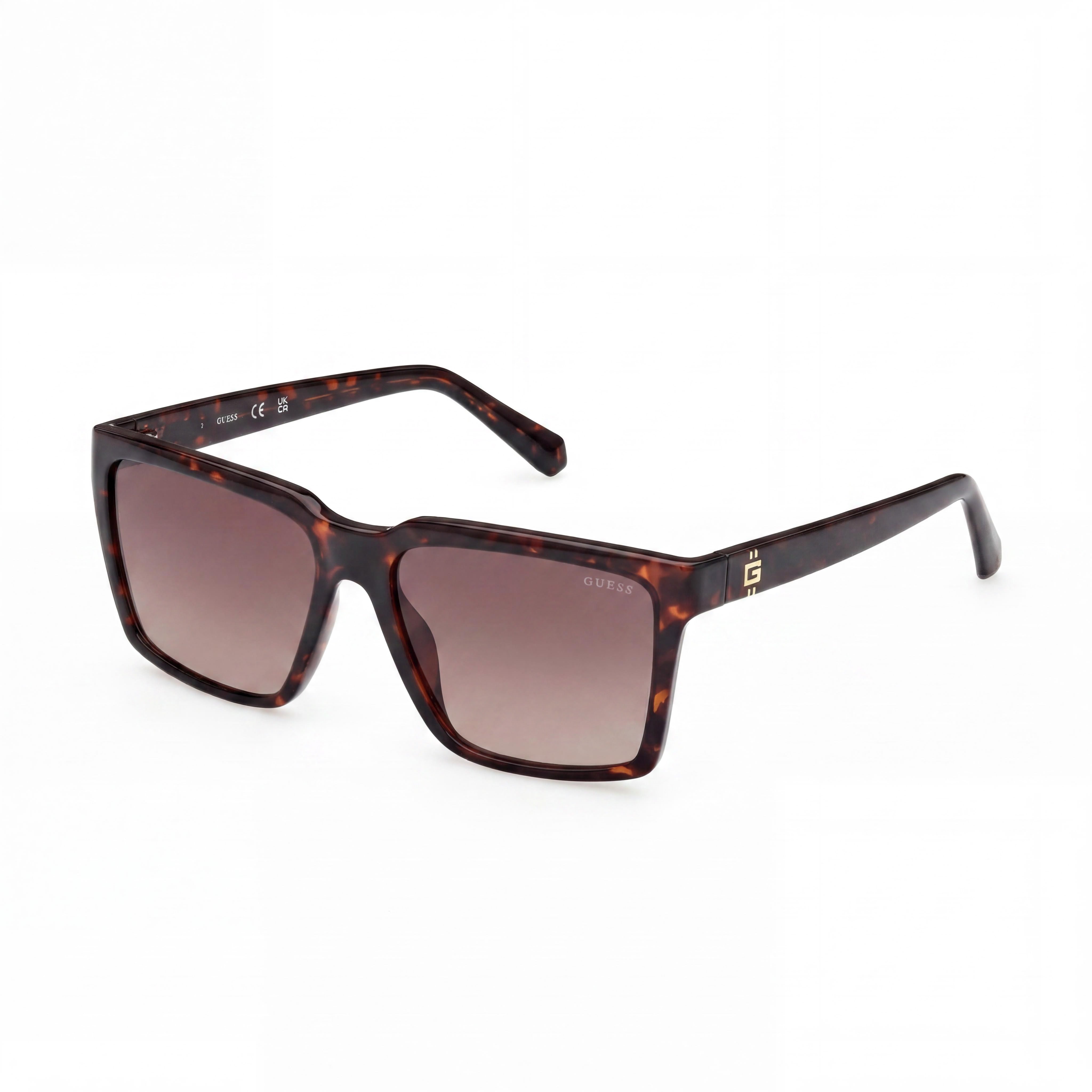 GUESS Unisex Square Full Rim Polarized UV Protection Sunglasses Dark Havana Brown Composite Frame Plastic Lens 145mm, Photo 1
