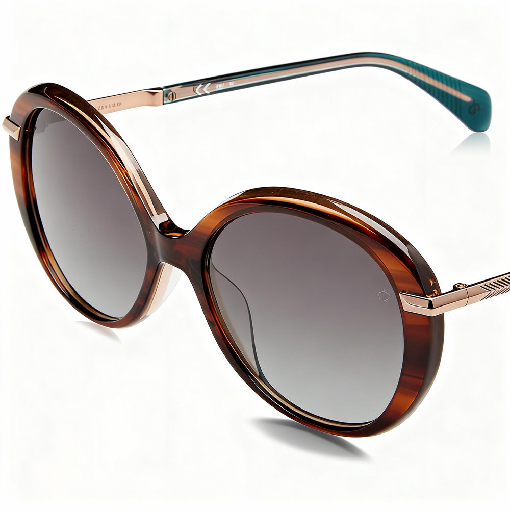 Gafas de sol Rag &amp; Bone Modern Heritage para mujer, de acetato, color marrón, gris cuerno, 56 mm, con protección UV, no polarizadas, color gris oscuro.
