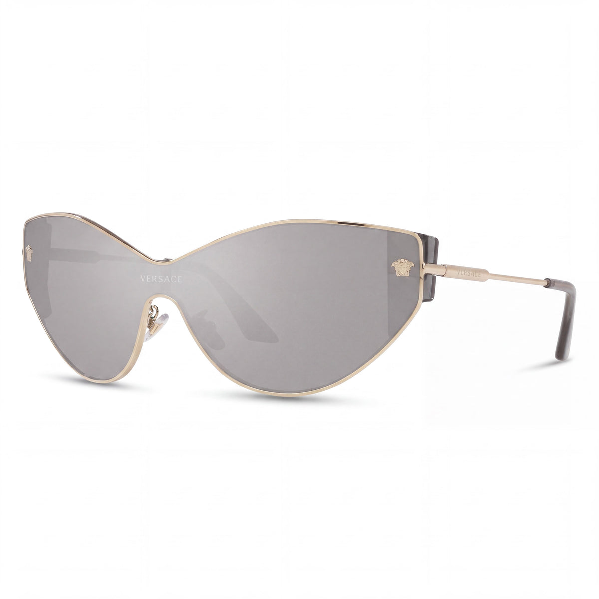 Versace Ve2239 Women's Pale Gold Metal Cat Eye Sunglasses, Brown Gradient Lenses, UV Protected 47mm, Photo 1