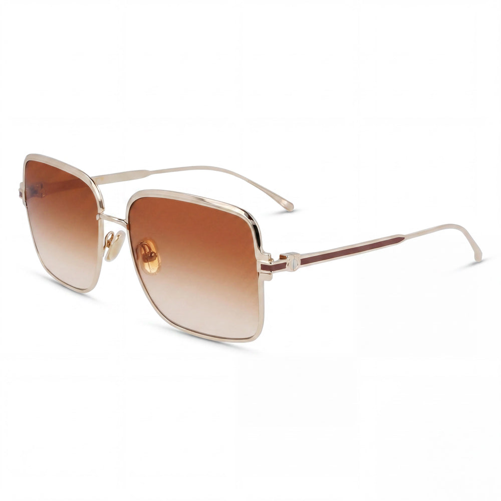 Ferragamo Sf317s Unisex Titanium Frame Gold Brown Sand Gradient UV 400 Sunglasses 57-16-140