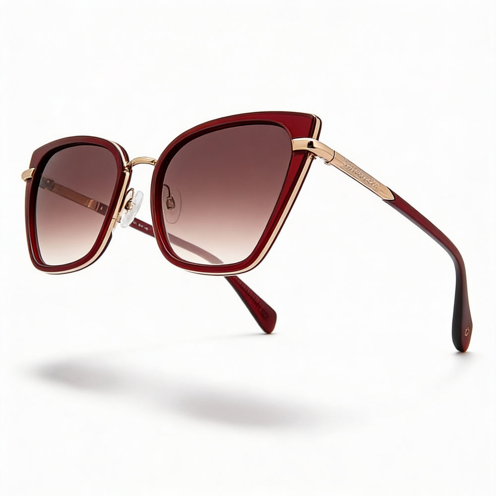 Rag & Bone Modern Women's Burgundy Metal Frame with Polycarbonate Lenses UV Protected Non-Polarized Sunglasses 56mm