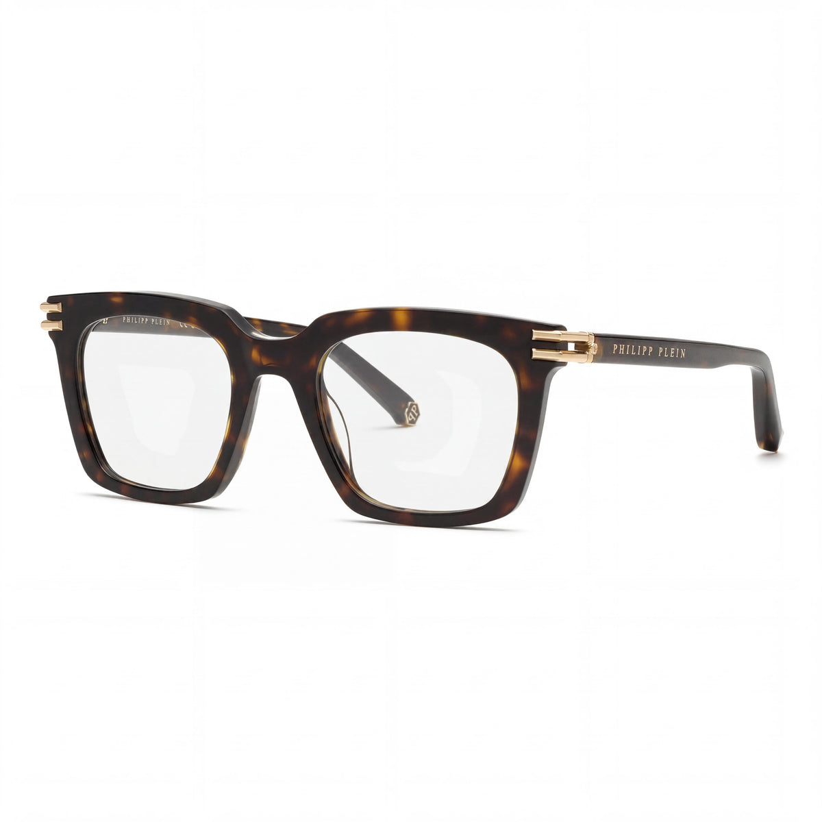 Philipp Plein Vpp115m Men's Lightweight Contemporary Optical Design Eyeglasses in Black Acetate with 51mm Lens Width, Photo 1