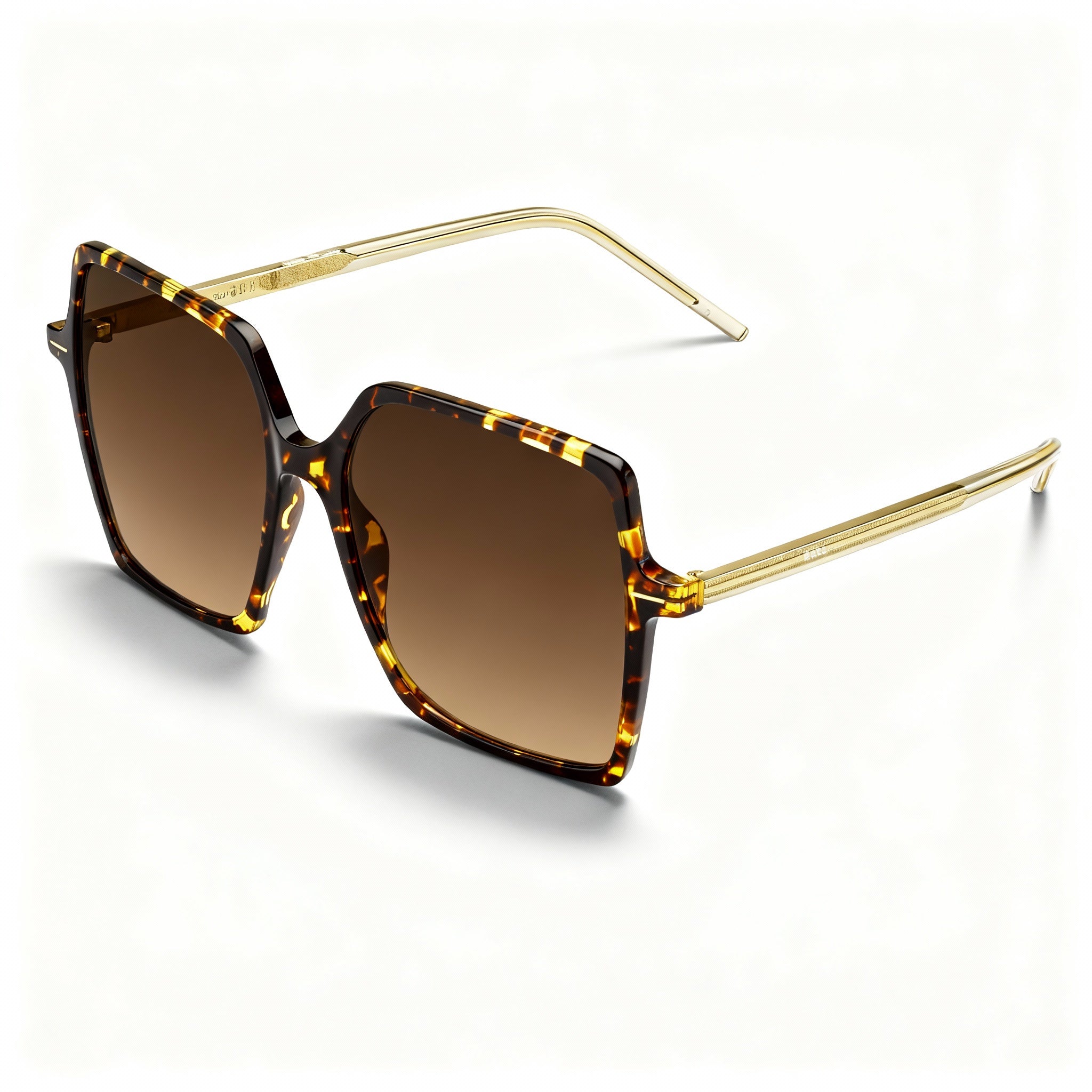 BOSS Casual Women's Light Acetate Non-Polarized Gradient UV Protection Havana Yellow 57mm Sunglasses