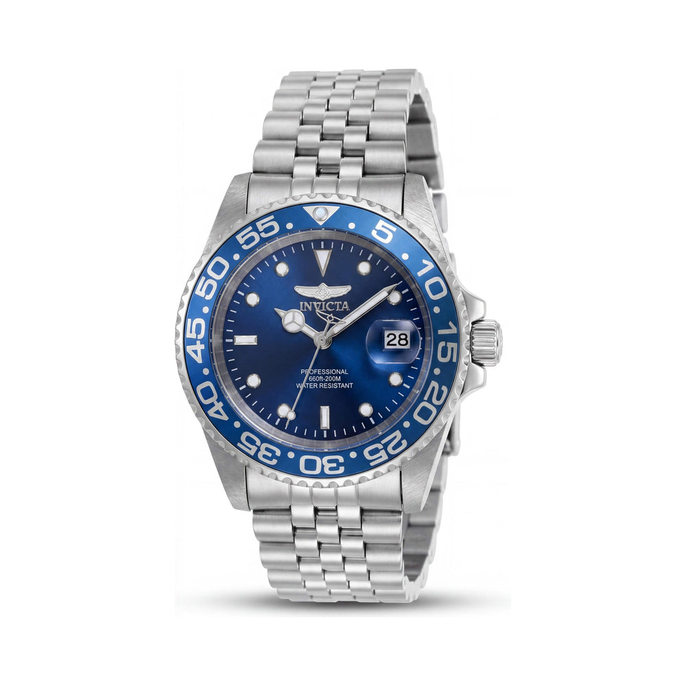 Invicta Pro Diver 37161 Women's Silver Stainless Steel Blue Dial Chronograph Quartz Watch 38mm Water Resistant 200M