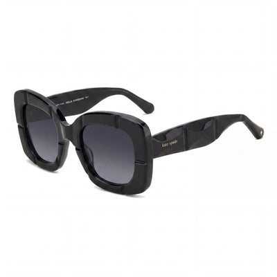 kate spade new york Casual Women's Black Acetate Square Dark Grey Shaded Non-Polarized Sunglasses 50-23-140
