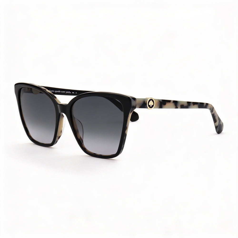 Kate Spade New York Amiyah/G/S Women's Black Gray Shaded Composite Cat Eye UV Protected Sunglasses 56mm
