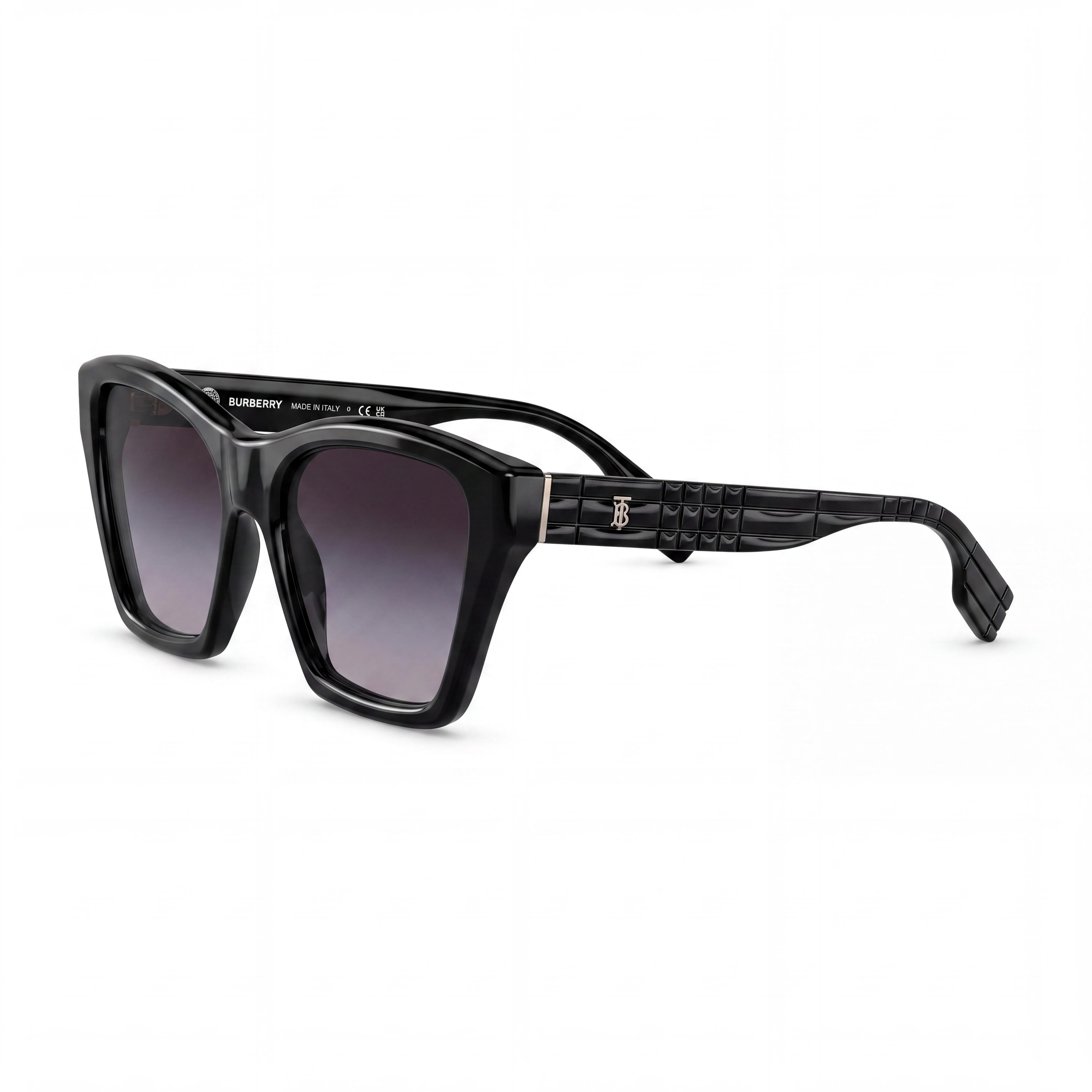 Gafas de sol BURBERRY Classic para mujer, armazón de plástico negro con degradado gris, micas grises con protección UV 54mm, Photo 1