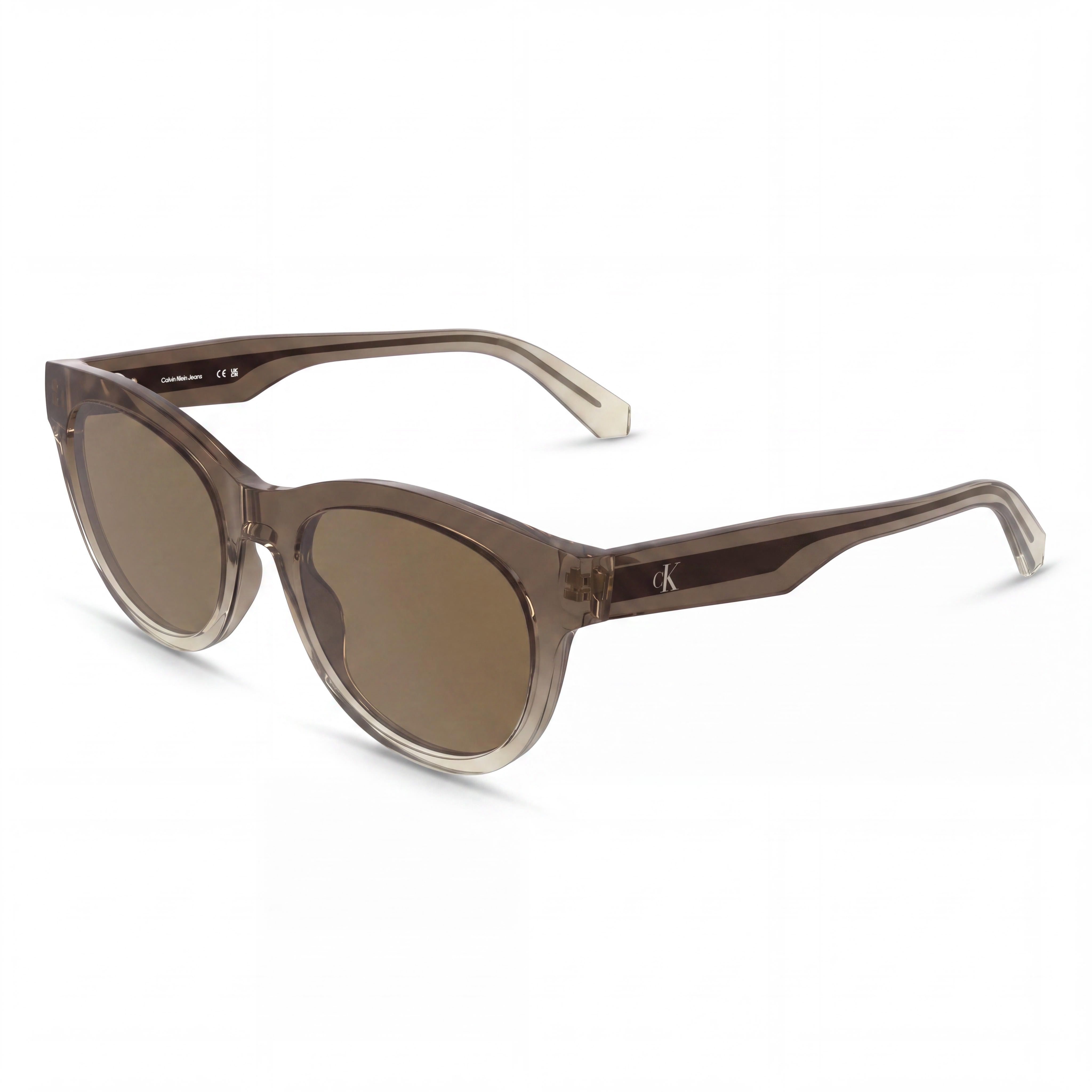 Gafas de sol Calvin Klein Jeans Ckj26600s para mujer, redondas, transparentes, degradado marrón, lente marrón claro, Tritan Renew, 53 mm, Photo 1