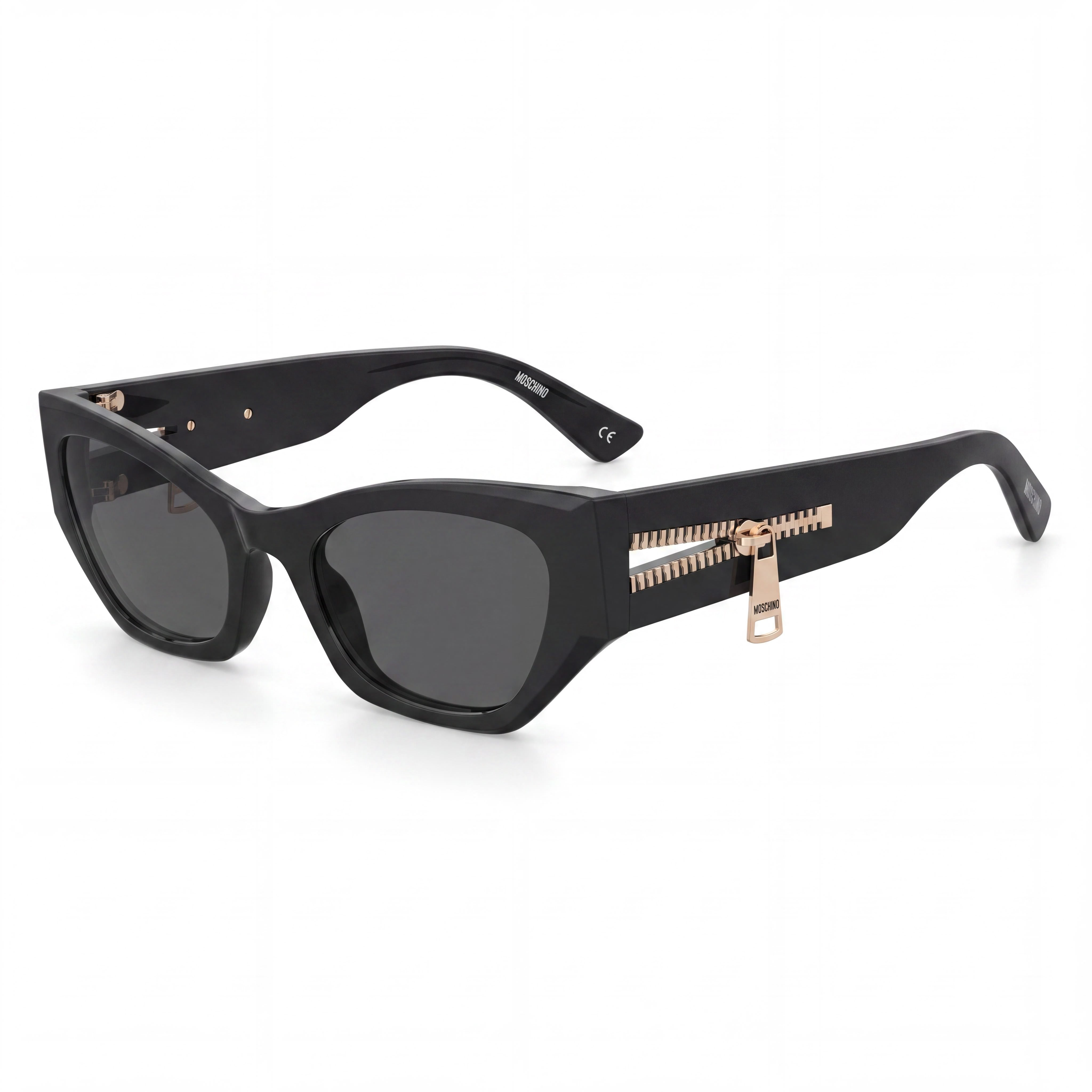 Moschino Casual Women's Lightweight Polyamide Sunglasses Black Dark Grey Frame Black Lens 55mm, Photo 1