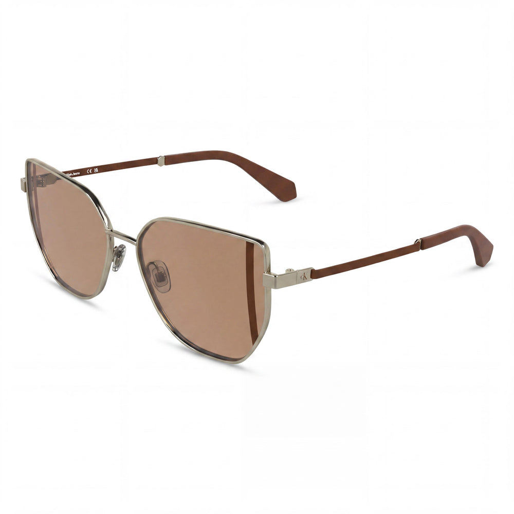 Calvin Klein Ckj25209s Women's Metal Frame Light Gold UV Protected Polycarbonate Sunglasses 57mm