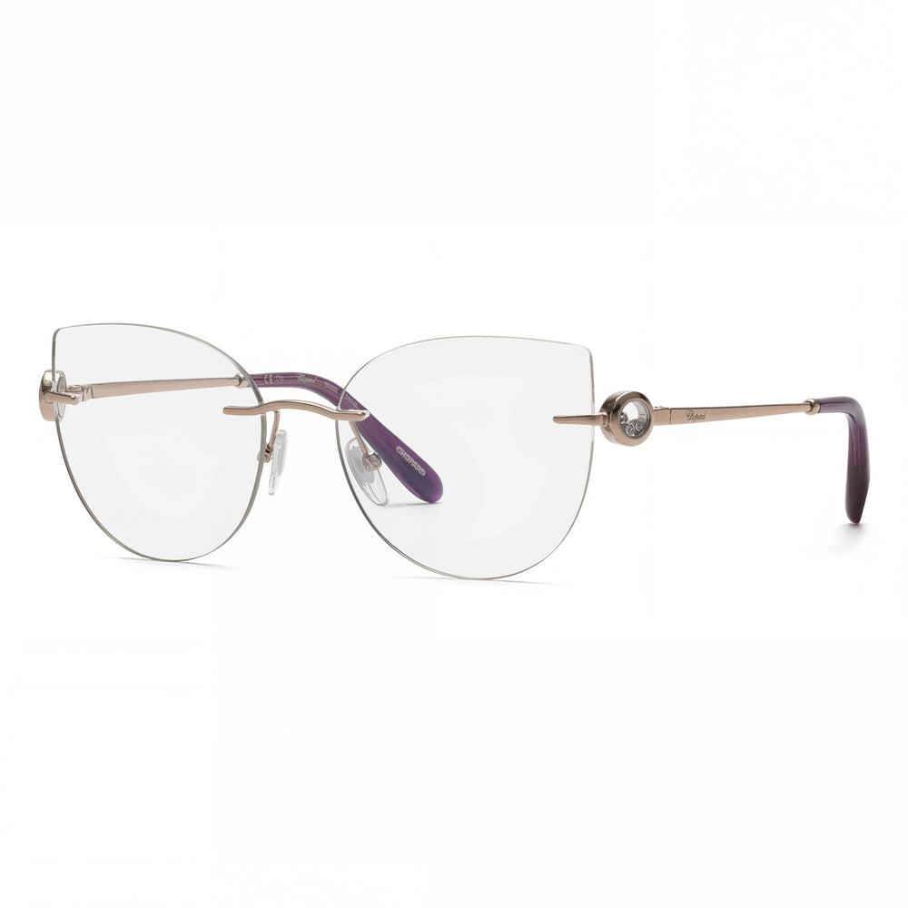 Chopard Casual Collection Women's Metal Eyeglasses featuring a Palladium Frame, 55mm Lens Width