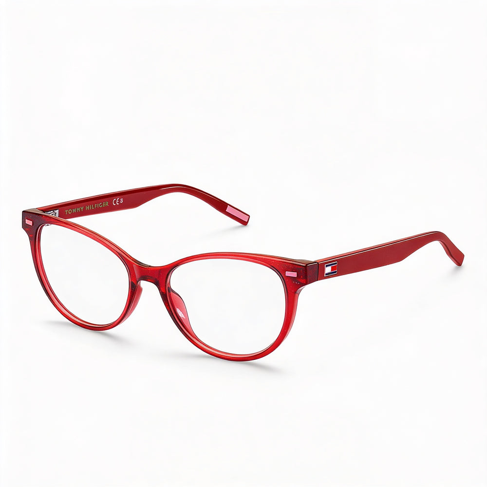 Tommy Hilfiger Modern Women's Red Glitter Injected Frame Non-Polarized Polycarbonate Lens Sunglasses 48mm