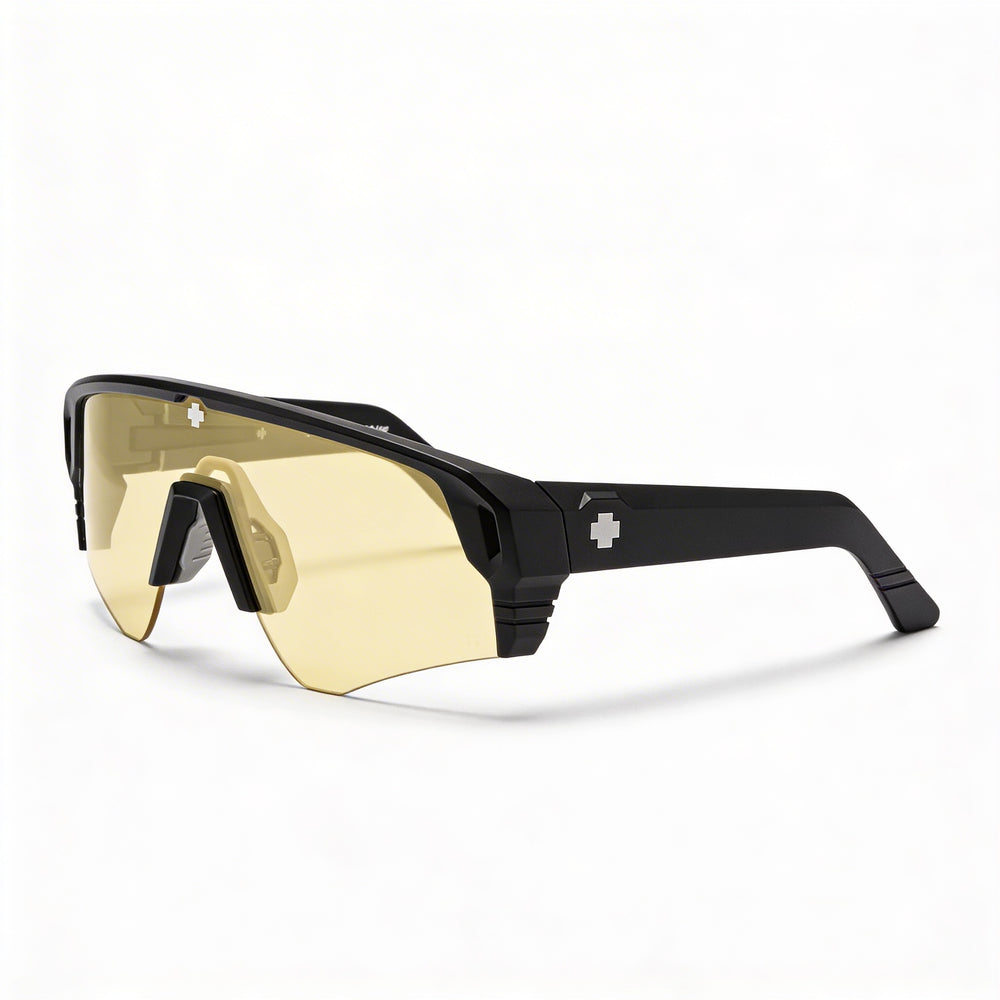 Gafas de sol Spy Monolith Speed unisex, montura negra mate de Pebax, Happy Low Light, lentes amarillas no polarizadas, 142 mm