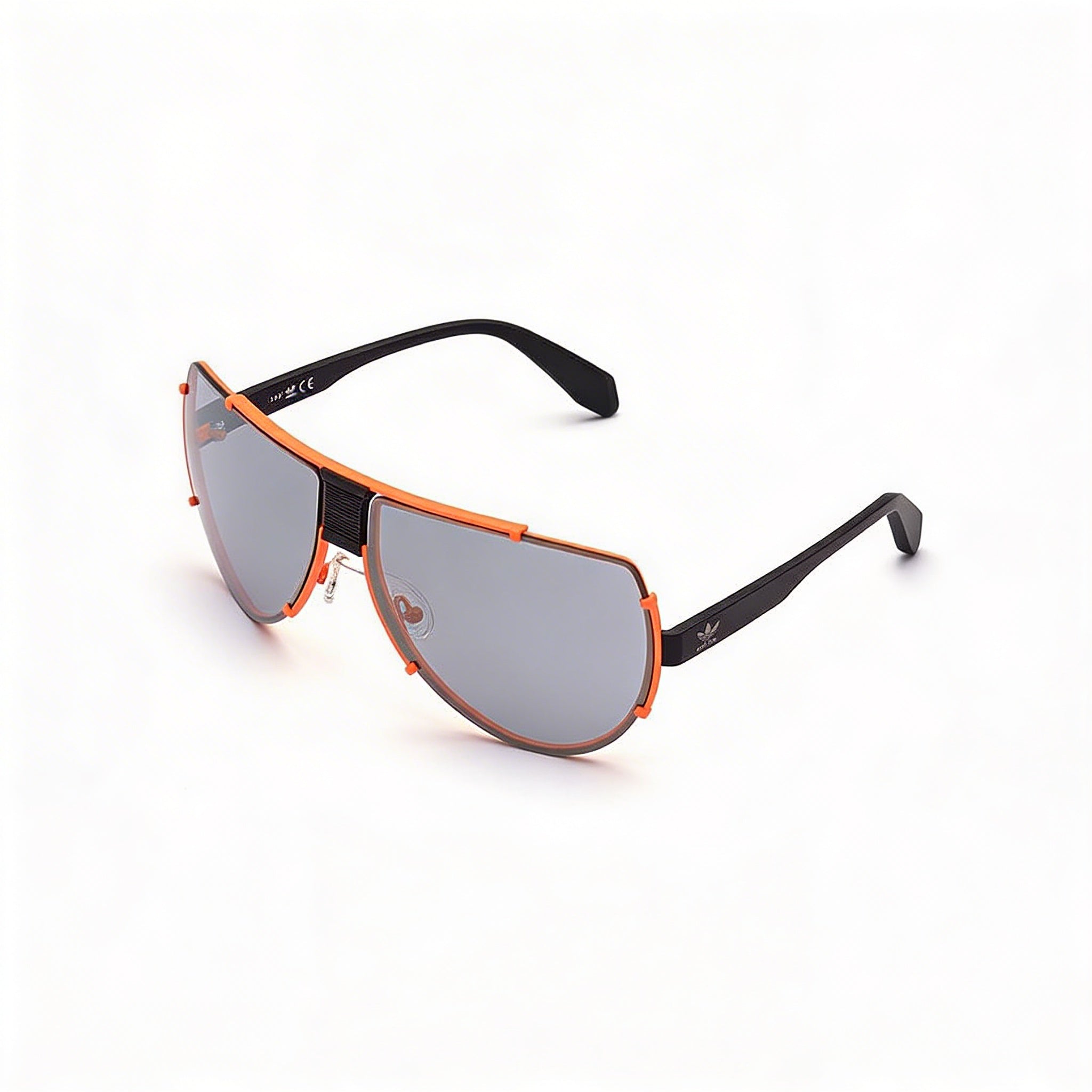 Adidas Contemporaneo Men's Metal Black Orange Frame Silver Smoke Mirrored Lens UV Protection 71mm, Photo 1