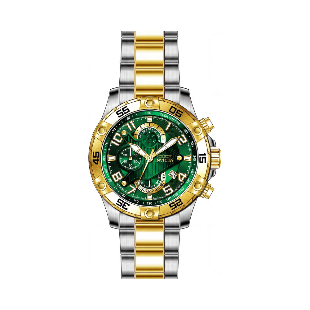 Reloj cronógrafo Invicta Rally 26099 para hombre, de acero inoxidable tono dorado con esfera verde
