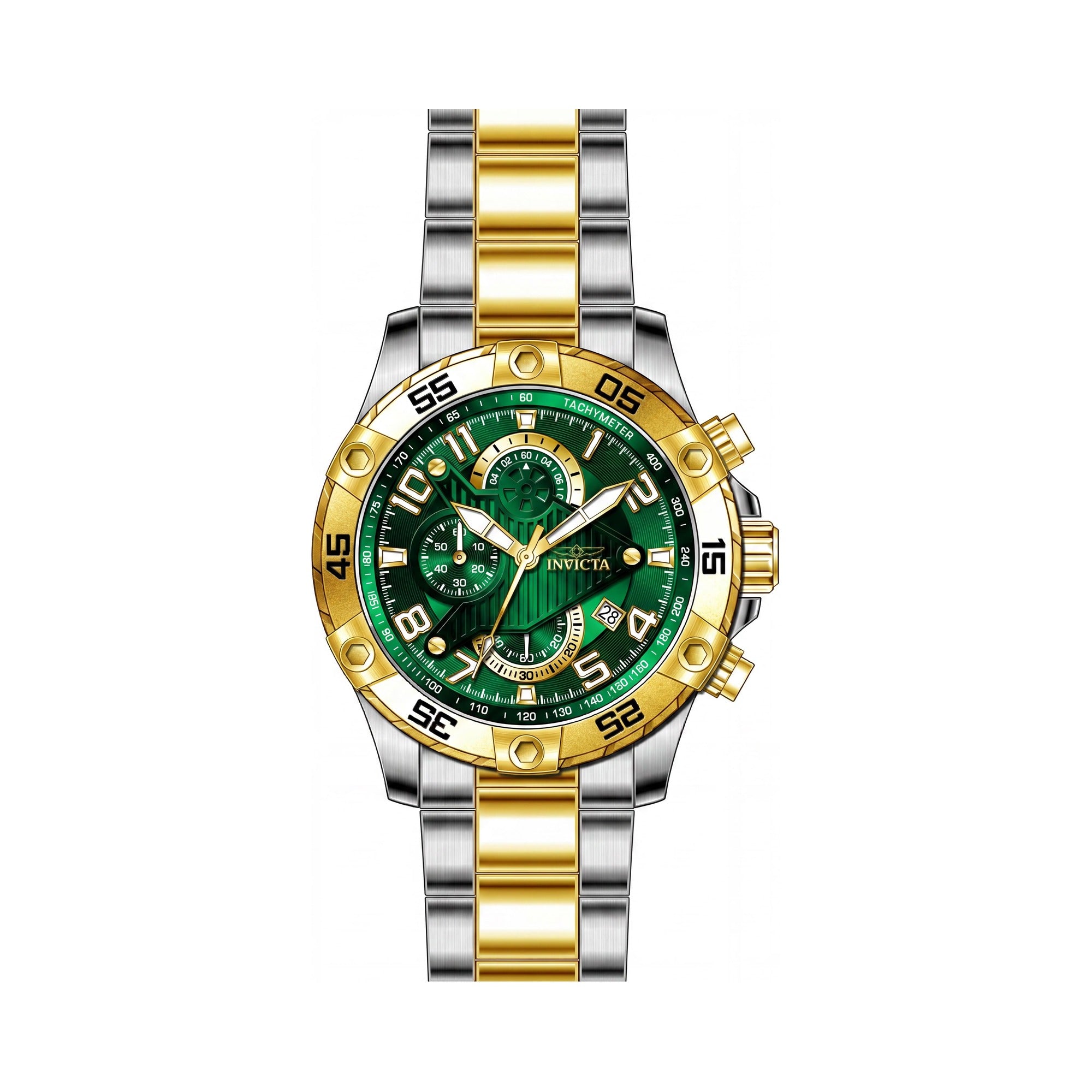 Invicta Men's Rally 26099 Chronograph Gold-tone Stainless Steel Green Dial Watch, Photo 1