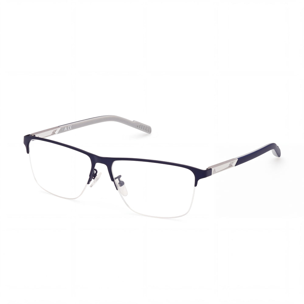 adidas SP 5048 Men's Matte Blue Metal Optical Frames, Clear Demo Lenses, Prescription Ready, 57-15-145