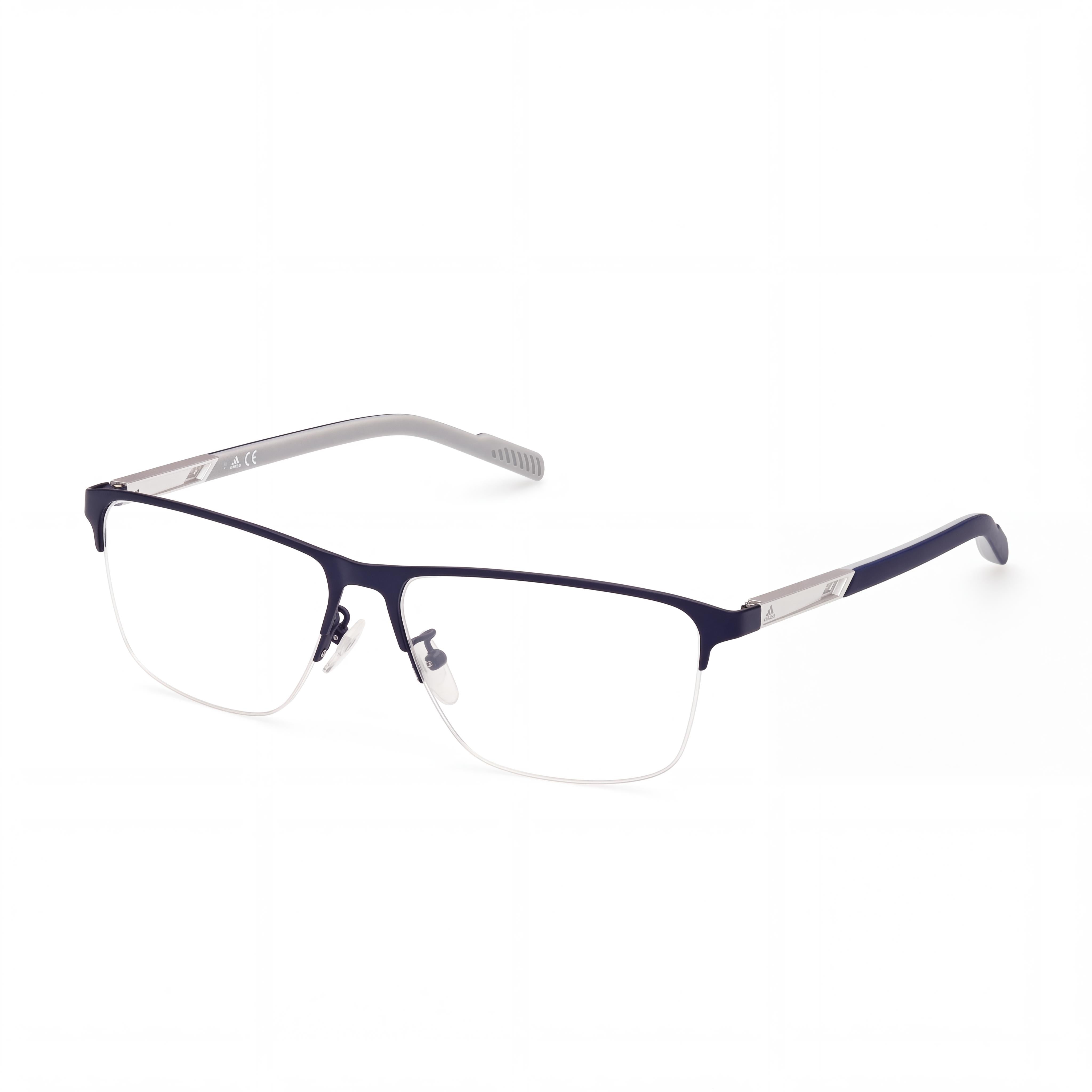 adidas SP 5048 Men's Matte Blue Metal Optical Frames, Clear Demo Lenses, Prescription Ready, 57-15-145, Photo 1