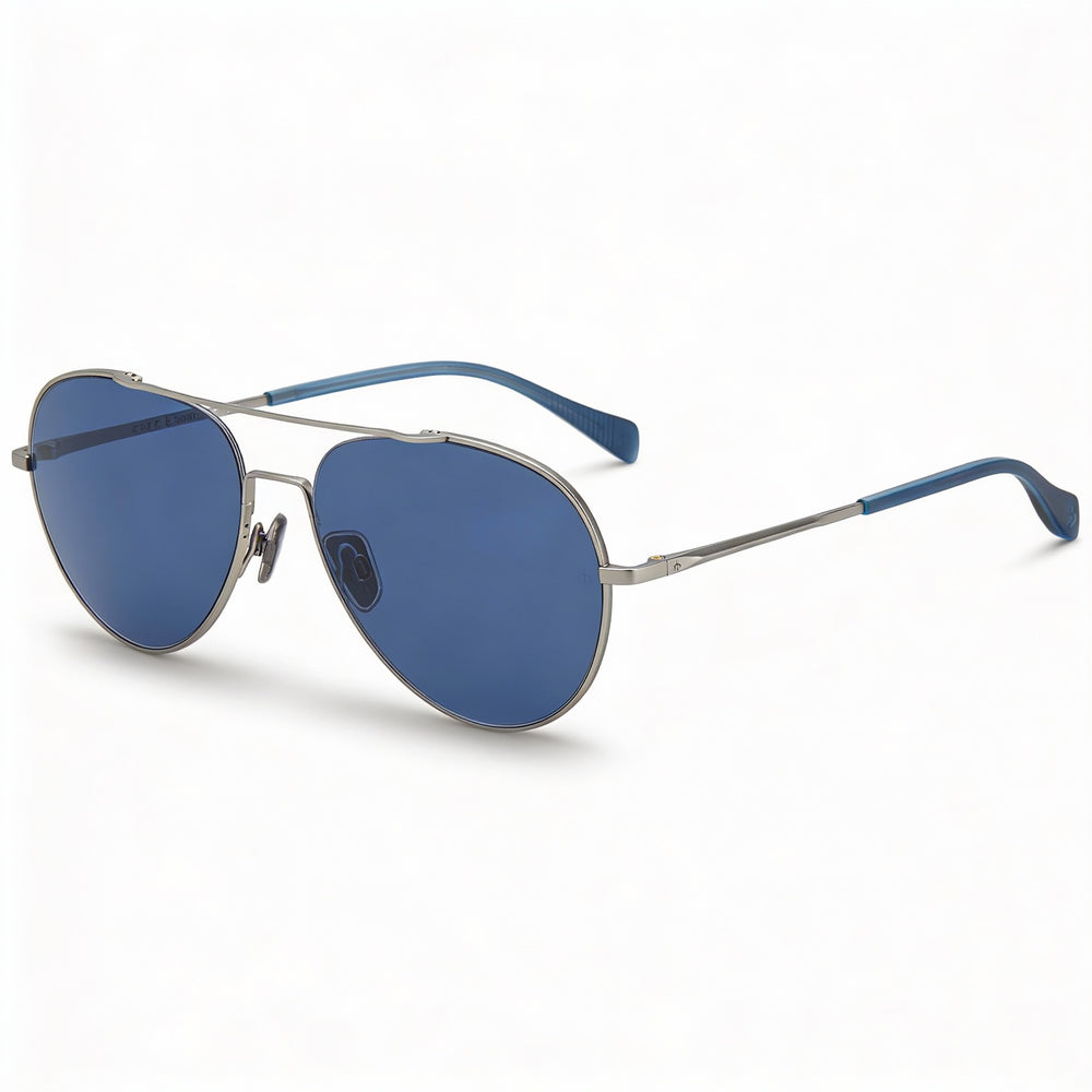 Gafas de sol unisex modernas rag & bone con montura de acero de aleación gris y lentes de policarbonato, 58 mm