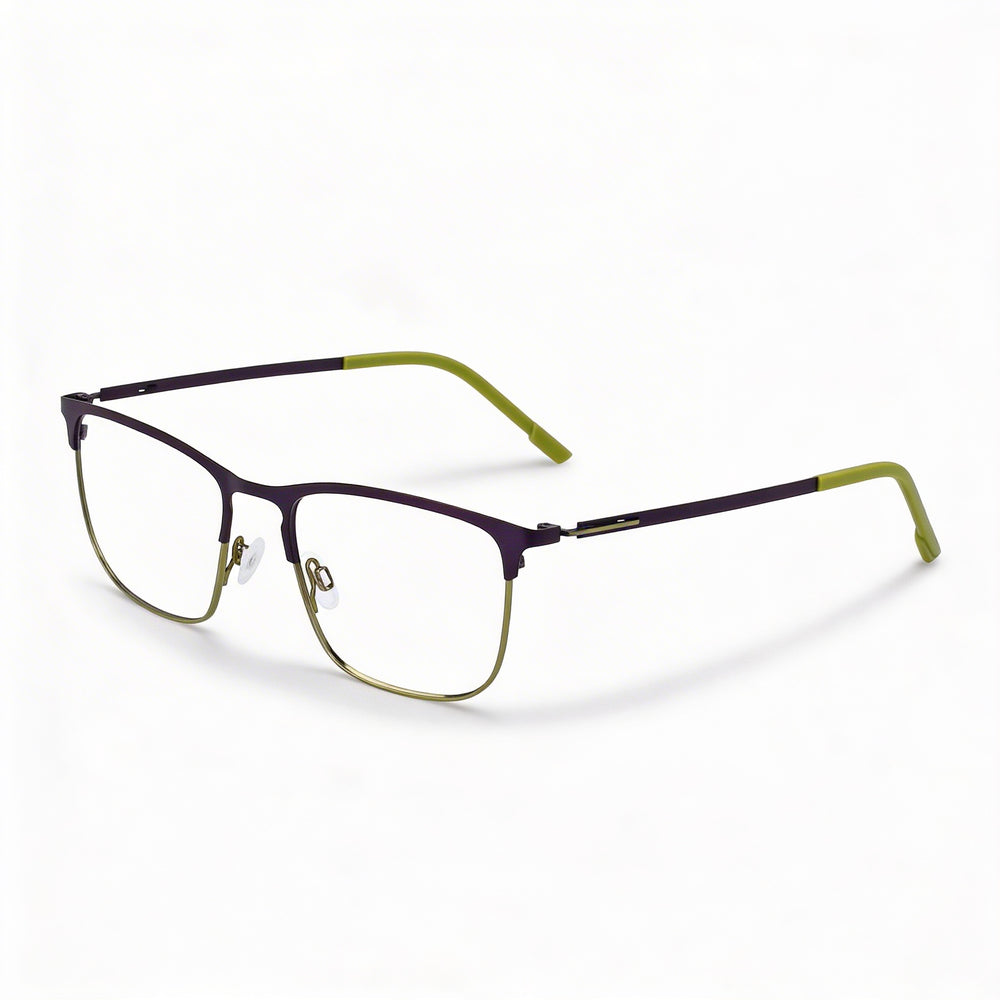 Flexon E1148 Unisex Acetate Frame Eyeglasses with Polycarbonate Lenses, Matte Navy/Olive, 53mm