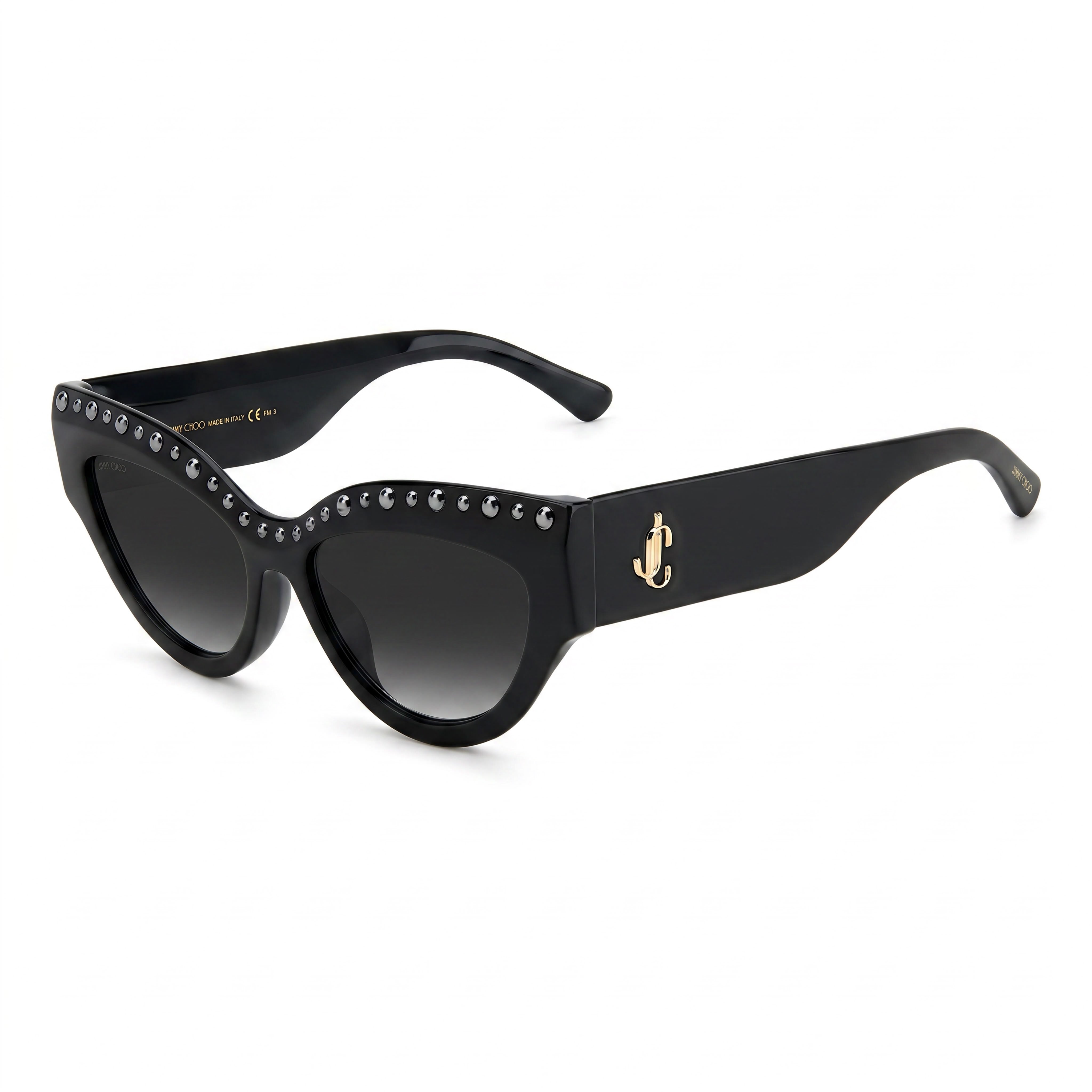 JIMMY CHOO Sonja/G/S Women's Sunglasses with Black Acetate Frame and UV Protected Black Lenses 55mm, Photo 1