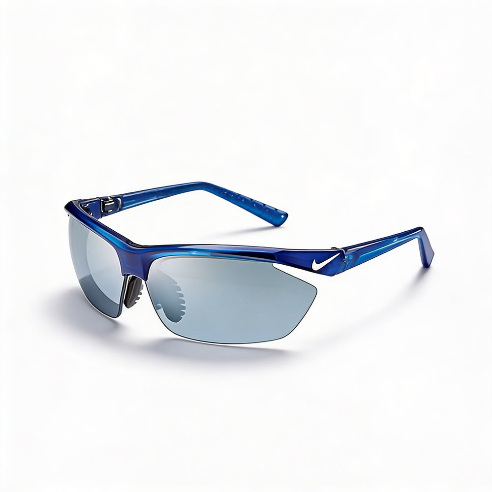 Gafas de sol de competición Wayfarer de Nike para mujer con montura de plástico azul, lentes azules y protección UV