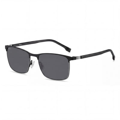 Hugo Boss Boss 1635/S Rectangular Women’s Stainless Steel Matte Black Ruthenium 57mm