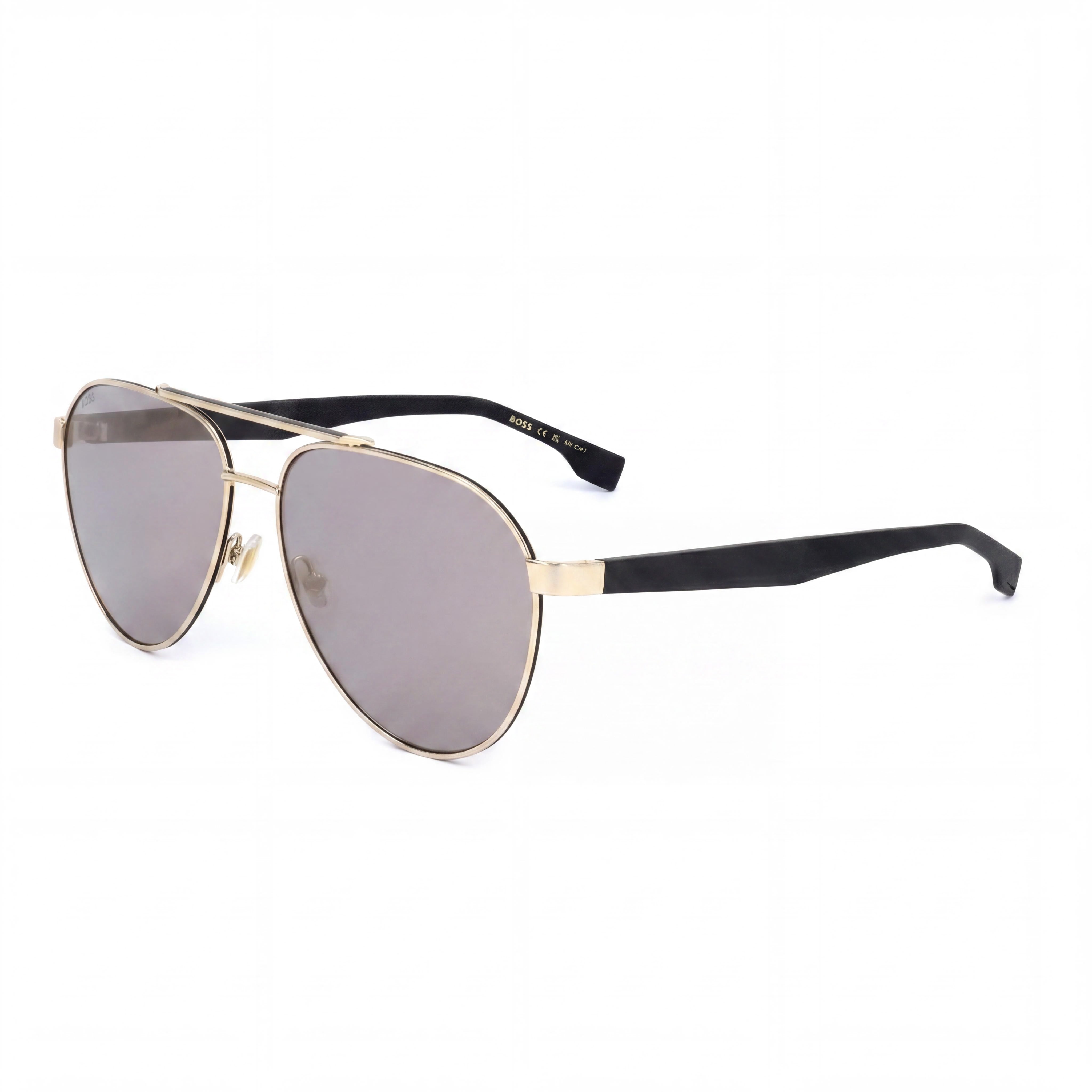 Hugo Boss Modern Unisex Gold Black Alloy Steel Yellow Blue Shaded UV Protected Sunglasses 60mm, Photo 1