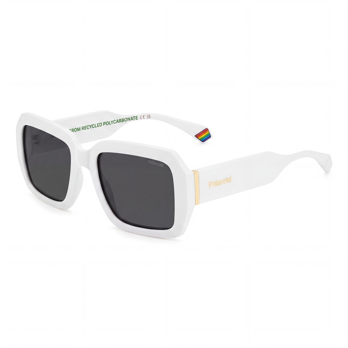 Polaroid PLD 6223/S/X Men's Polarized Sunglasses with White Polycarbonate Frame and Grey Lenses 54mm, Photo 1