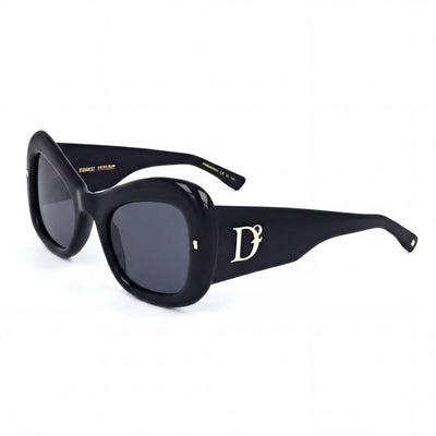 Dsquared2 Modern Unisex Acetate Non-Polarized UV Protection Sunglasses Black Gold 54-25-140