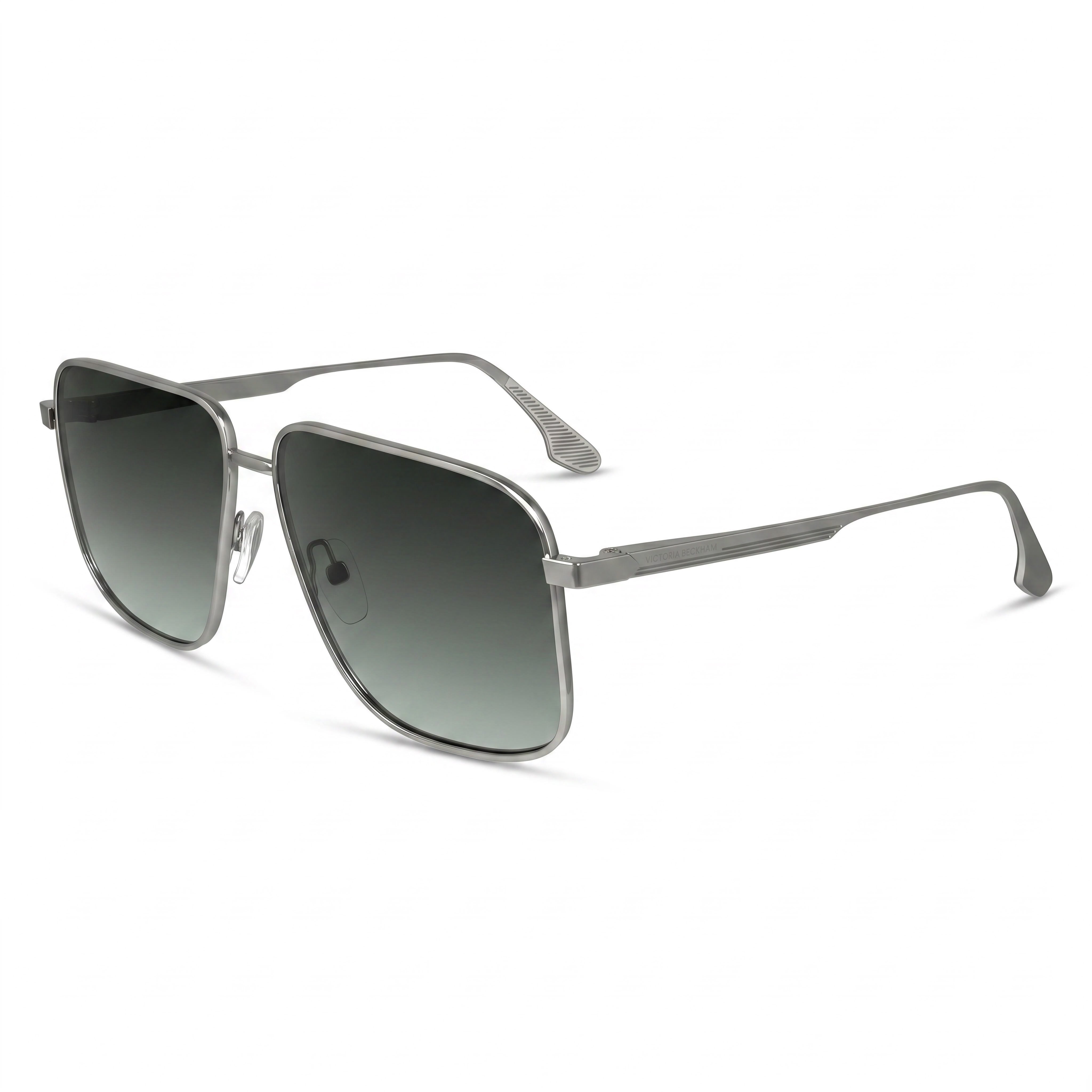 Victoria Beckham Women's Modern VB243S Metal Sunglasses Silver Green Gradient Non-Polarized 57mm, Photo 1
