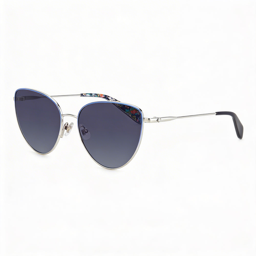 kate spade new york Seasonal Women's Stainless Steel Palladium Blue Grey Dark Grey Shaded 55mm UV Sunglasses