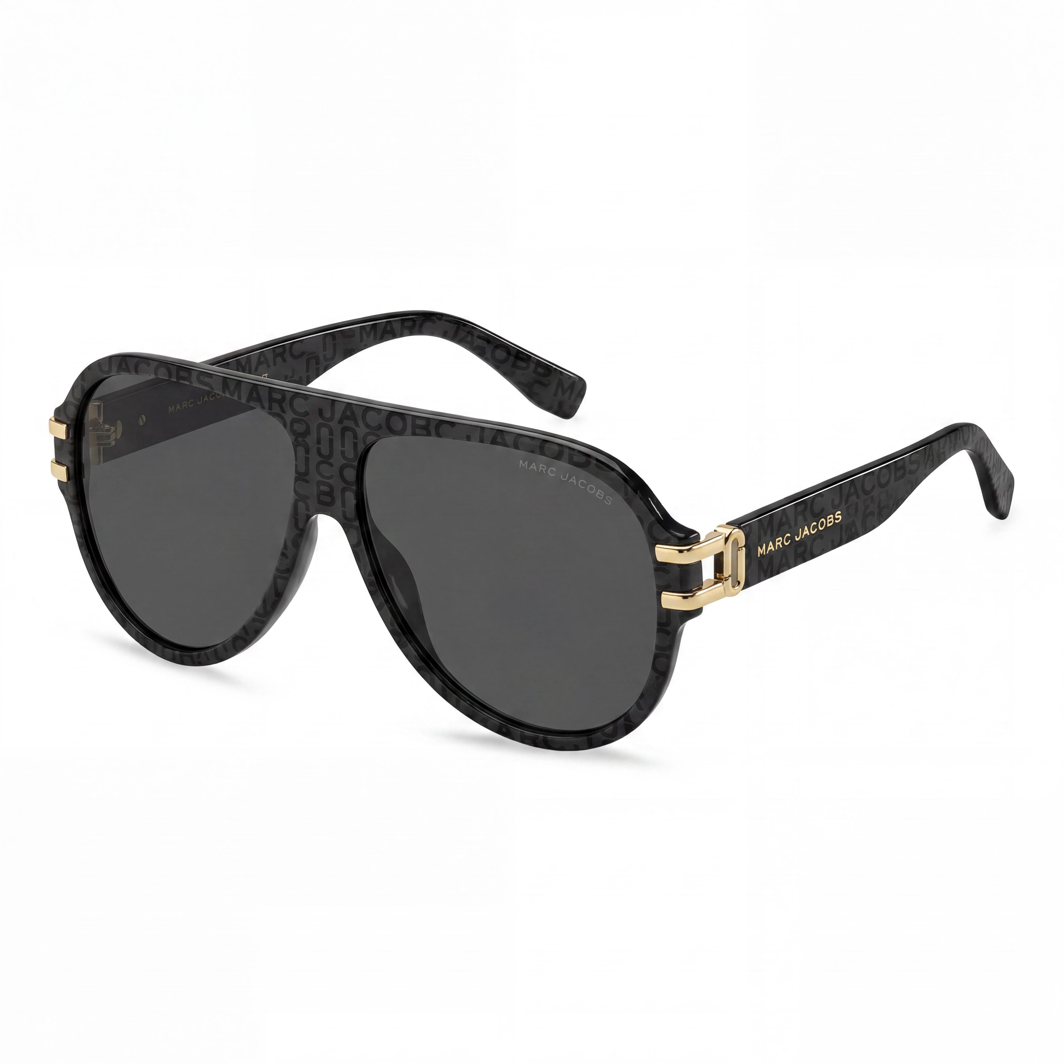 Marc Jacobs 747/S Men’s Acetate Pattern Black Gray Frame with Grey Polycarbonate Lenses 58mm, Photo 1