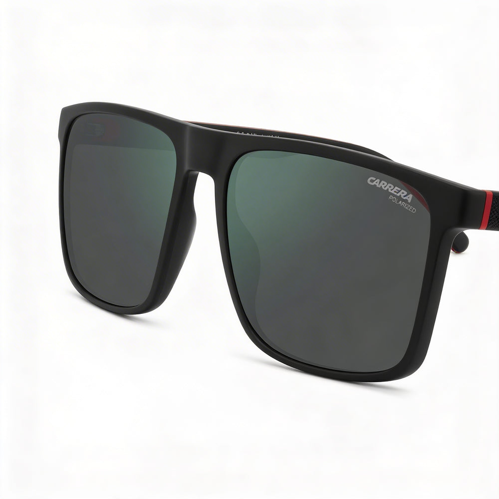 Gafas de sol rectangulares polarizadas de plástico Carrera 8064/S para hombre, color negro, rojo, verde y gris, alto contraste, 57 mm