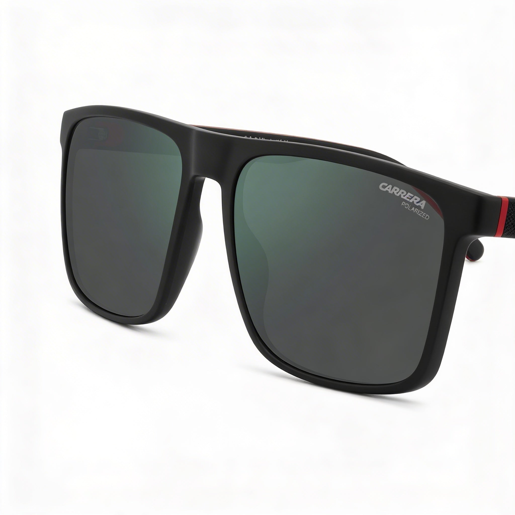 Carrera 8064/S Men's Rectangular Plastic Polarized Sunglasses Black Red Green Grey High Contrast 57mm, Photo 1