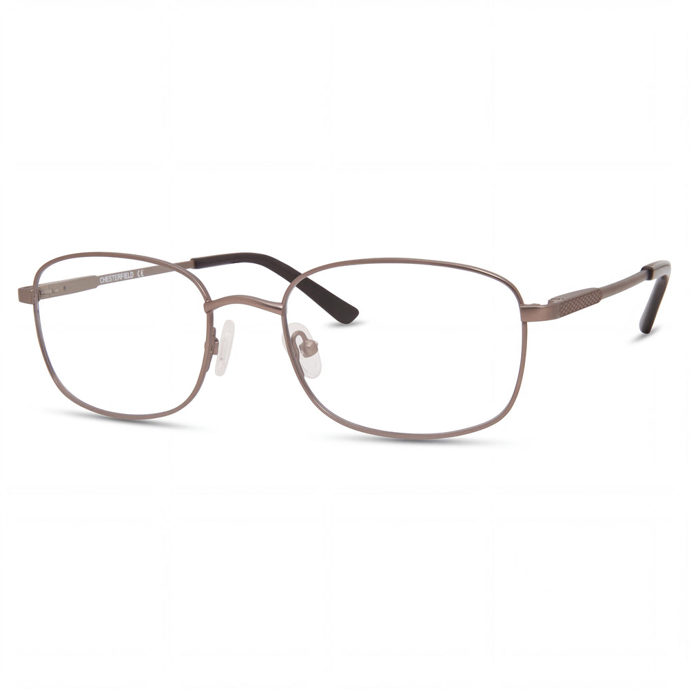 Gafas Chesterfield 890/T para hombre, rectangulares, de aro completo, con montura de titanio en color gris baquelita, talla 53-19-145