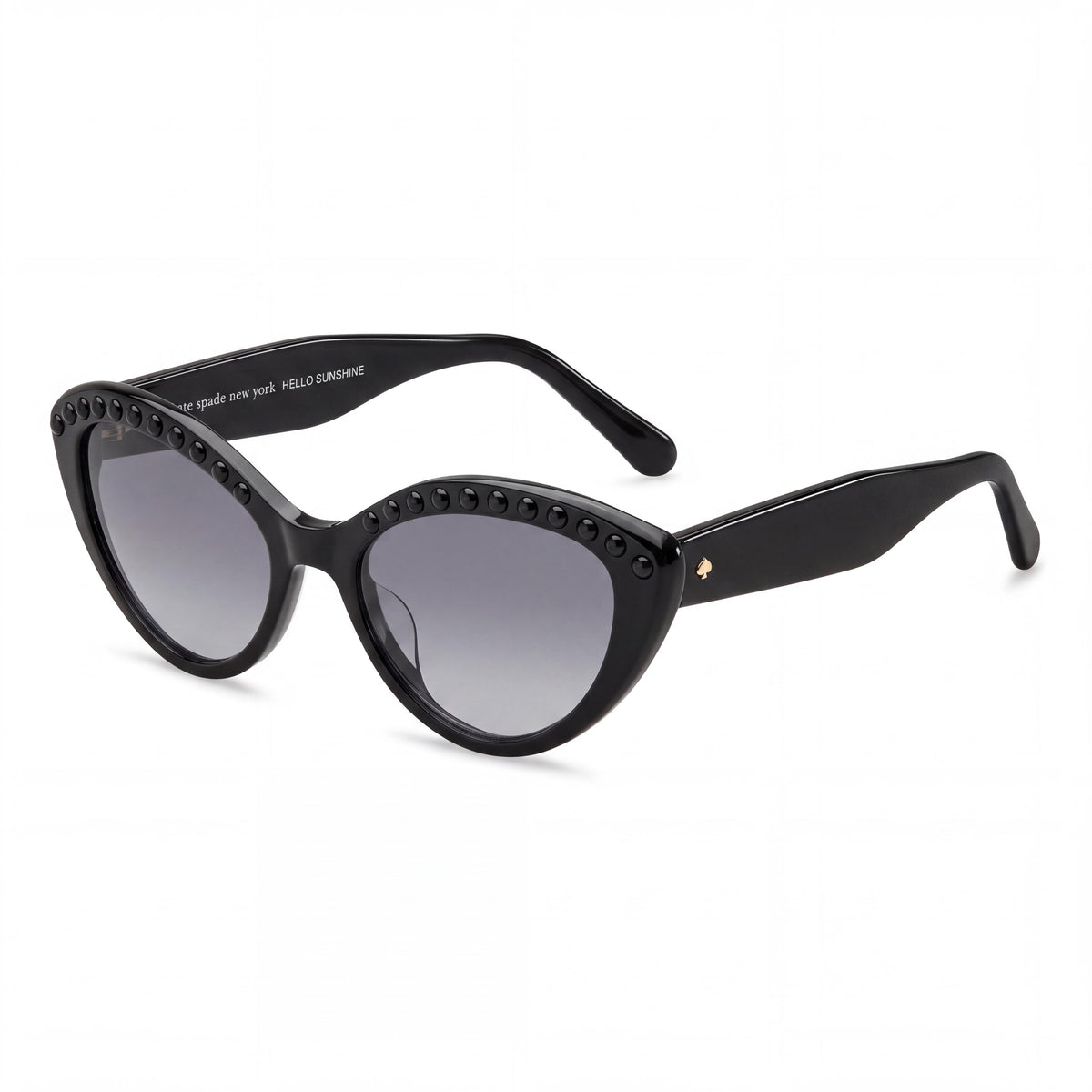 kate spade new york Fashion Women’s Acetate Black Grey Frame Dark Grey Shaded Non-Polarized 55mm Sunglasses, Photo 1