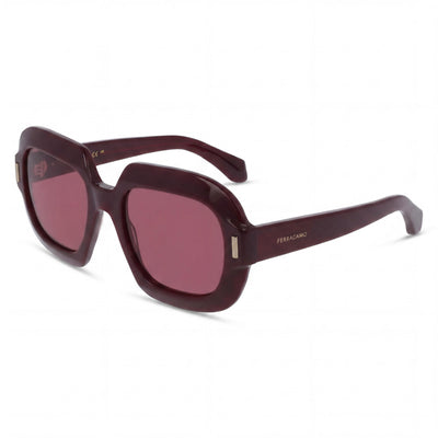 Gafas de sol Ferragamo para hombre, con montura de acetato moderno color burdeos, 54