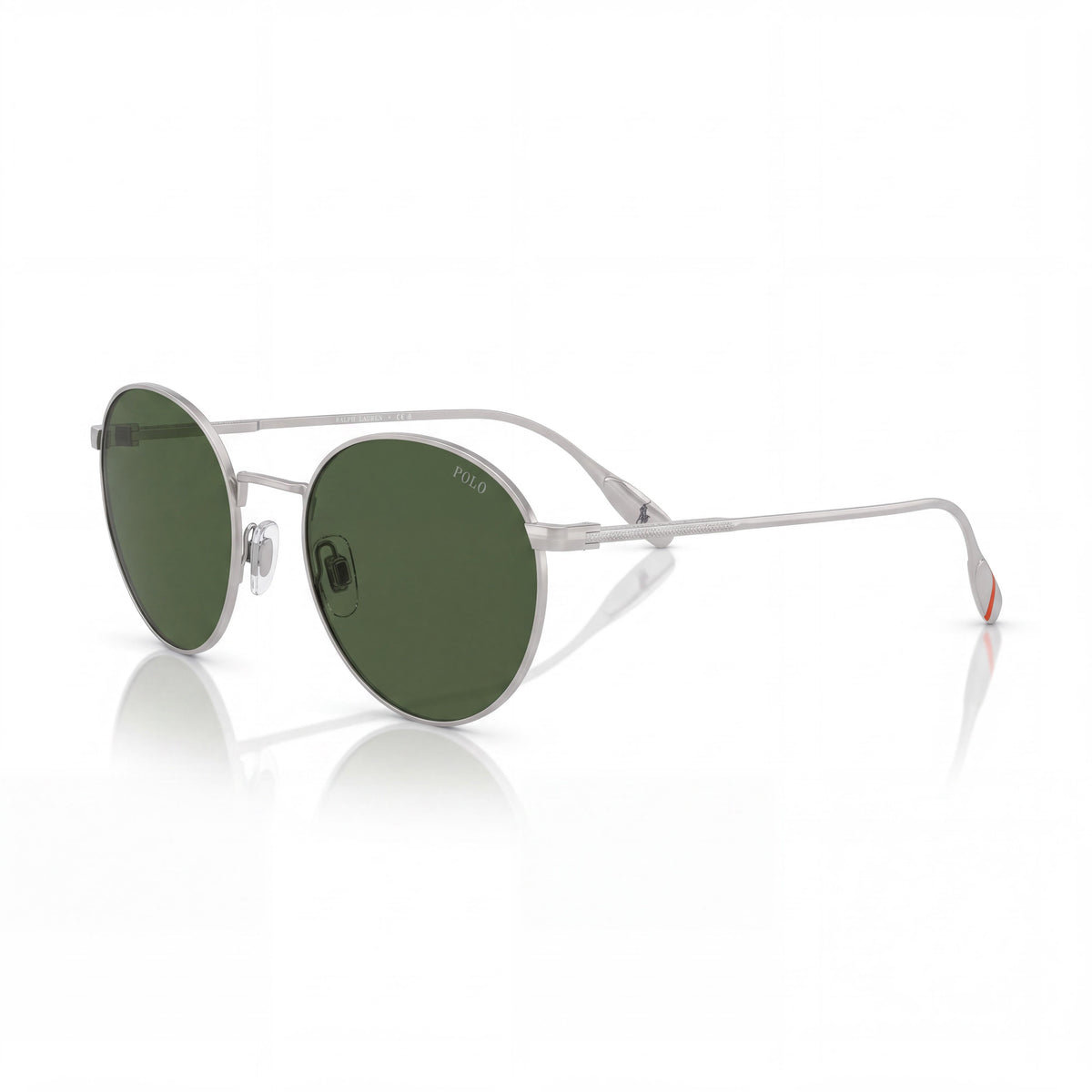 Gafas de sol para mujer POLO RALPH LAUREN PH3158 de metal no polarizadas en color plata cepillada y verde botella, 53 mm, Photo 1
